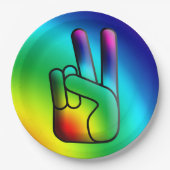 Hippie Peace Hand Signing Party Teller (Vorderseite)