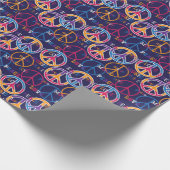Hippie Peace: Lebhaftes Symboldesign. Geschenkpapier (Ecke)