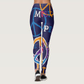 Hippie Peace: Lebhaftes Symboldesign. Leggings (Rückseite)