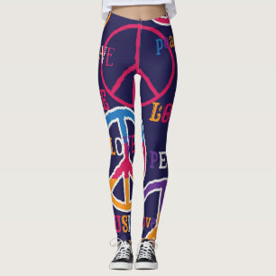 Hippie Peace: Lebhaftes Symboldesign. Leggings