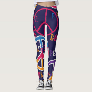 Hippie Peace: Lebhaftes Symboldesign. Leggings