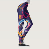 Hippie Peace: Lebhaftes Symboldesign. Leggings (Rechts)