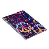 Hippie Peace: Lebhaftes Symboldesign. Notizblock (Rechte Seite)