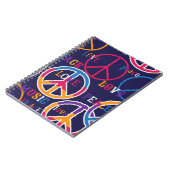 Hippie Peace: Lebhaftes Symboldesign. Notizblock (Linke Seite)