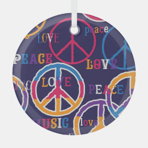 Hippie Peace: Lebhaftes Symboldesign. Ornament Aus Glas