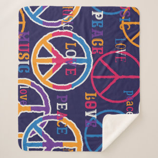 Hippie Peace: Lebhaftes Symboldesign. Sherpadecke