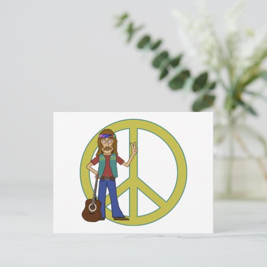Hippie Peace Postkarte (Stehend Vorderseite)