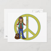 Hippie Peace Postkarte (Vorne/Hinten)
