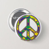 Hippie Peace Sign 60er 70er Button (Vorne & Hinten)