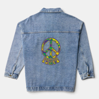 Hippie Peace Sign 60er 70er Jeansjacke