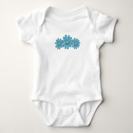 Hippie Peace Sign Blume Aqua Baby Strampler