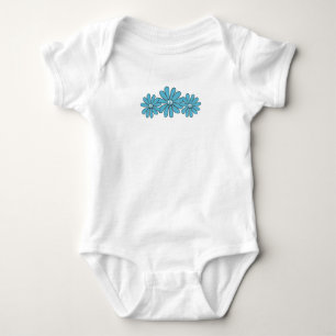 Hippie Peace Sign Blume Aqua Baby Strampler
