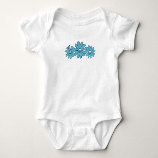 Hippie Peace Sign Blume Aqua Baby Strampler (Vorderseite)