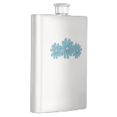 Hippie Peace Sign Blume Aqua Flachmann (Rechts)