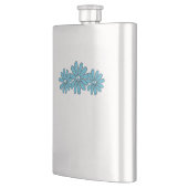 Hippie Peace Sign Blume Aqua Flachmann (Links)