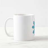 Hippie Peace Sign Blume Aqua gestört aussehen Kaffeetasse (Links)