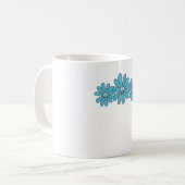 Hippie Peace Sign Blume Aqua Kaffeetasse (Vorderseite Links)