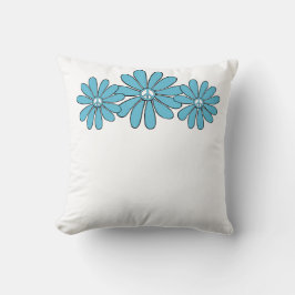 Hippie Peace Sign Blume Aqua Kissen