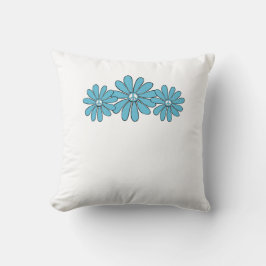 Hippie Peace Sign Blume Aqua Kissen
