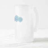 Hippie Peace Sign Blume Aqua Mattglas Bierglas (VorderseiteRechts)