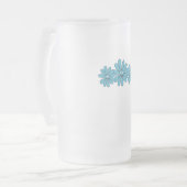 Hippie Peace Sign Blume Aqua Mattglas Bierglas (Vorderseite Links)