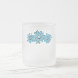 Hippie Peace Sign Blume Aqua Mattglastasse