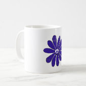 HIppie Peace Sign Blume Lila erschüttertes Aussehe Kaffeetasse (Vorderseite Links)