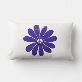 HIppie Peace Sign Blume Lila erschüttertes Aussehe Lendenkissen