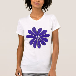HIppie Peace Sign Blume Lila erschüttertes Aussehe T-Shirt