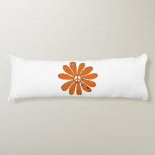 Hippie Peace Sign Blume Orange Distressed Look Seitenschläferkissen