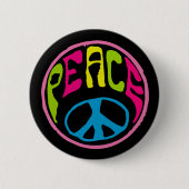 Hippie Peace Sign Button (Vorderseite)