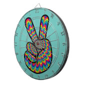 HIPPIE PEACE SIGN DART BOARD DARTSCHEIBE (Vorderseite rechts)