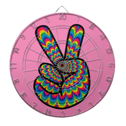 HIPPIE PEACE SIGN DART BOARD DARTSCHEIBE (vorne)