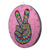 HIPPIE PEACE SIGN DART BOARD DARTSCHEIBE (Vorderseite rechts)