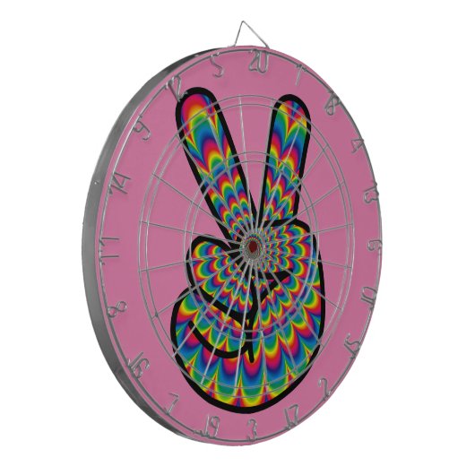 HIPPIE PEACE SIGN DART BOARD DARTSCHEIBE (Vorderseite Links)