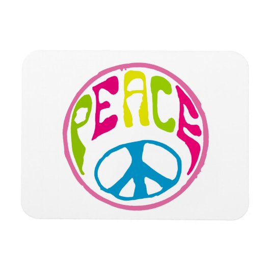 Hippie Peace Sign Magnet (Horizontal)