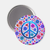 Hippie Peace Sign Magnet (Vorderseite/Rückseite)