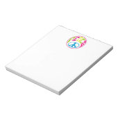 Hippie Peace Sign Notizblock (Rotiert)