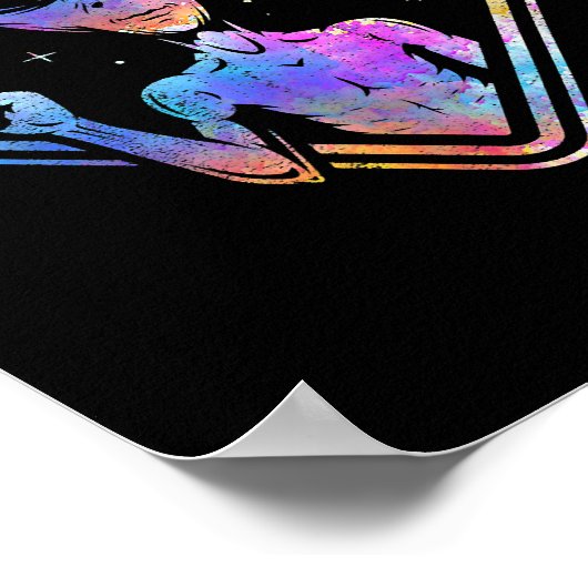 Hippie Peace Sign Outer Space - Alien Poster (Ecke)