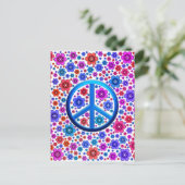 Hippie Peace Sign Postkarte (Stehend Vorderseite)