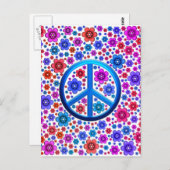 Hippie Peace Sign Postkarte (Vorne/Hinten)