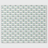 Hippie Peace Sign Rainbow Geschenkpapier (Flach)