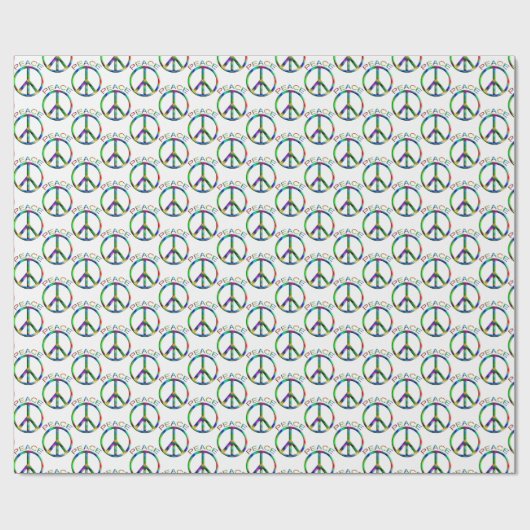 Hippie Peace Sign Rainbow Geschenkpapier (Flach)