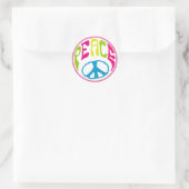 Hippie Peace Sign Runder Aufkleber (Tasche)