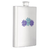 Hippie Peace Signa Blume Power Aqua Lila Flachmann (Rechts)