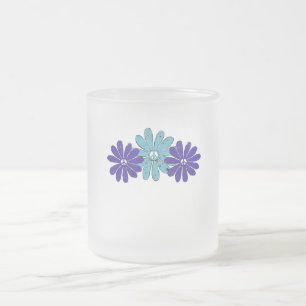 Hippie Peace Signa Blume Power Aqua Lila Mattglastasse