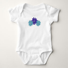 Hippie Peace Signa Blume Power Lila Aqua Baby Strampler