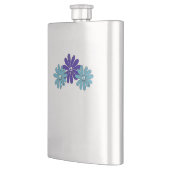 Hippie Peace Signa Blume Power Lila Aqua Flachmann (Links)