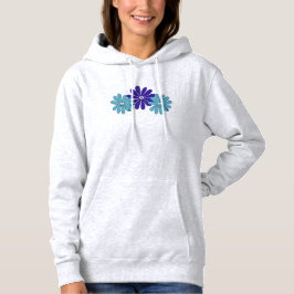 Hippie Peace Signa Blume Power Lila Aqua Hoodie
