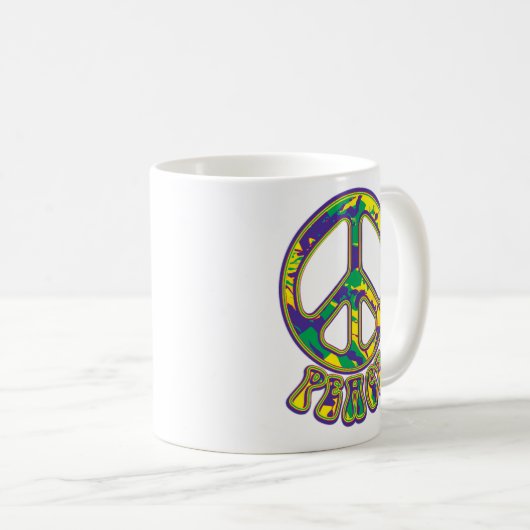 Hippie Peace Symbol Kaffeetasse (VorderseiteRechts)